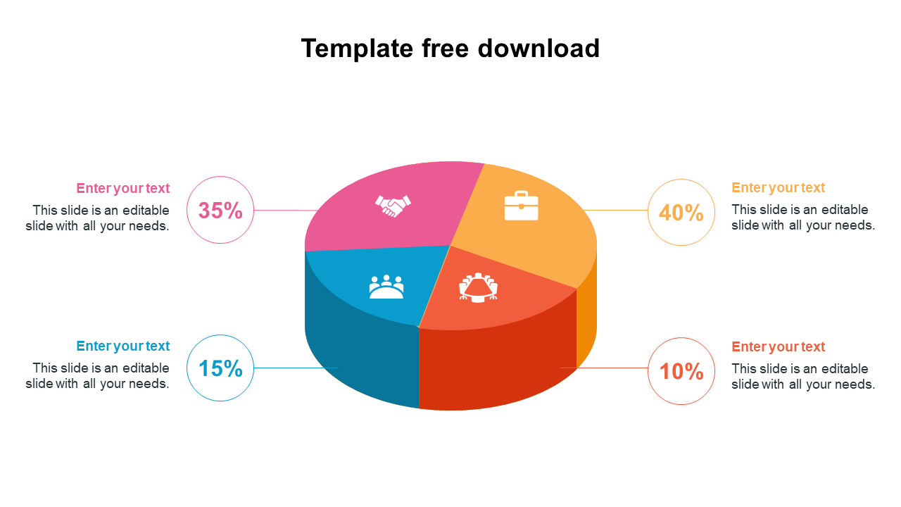 Free - Effective Template Free Download PPT With Four Node